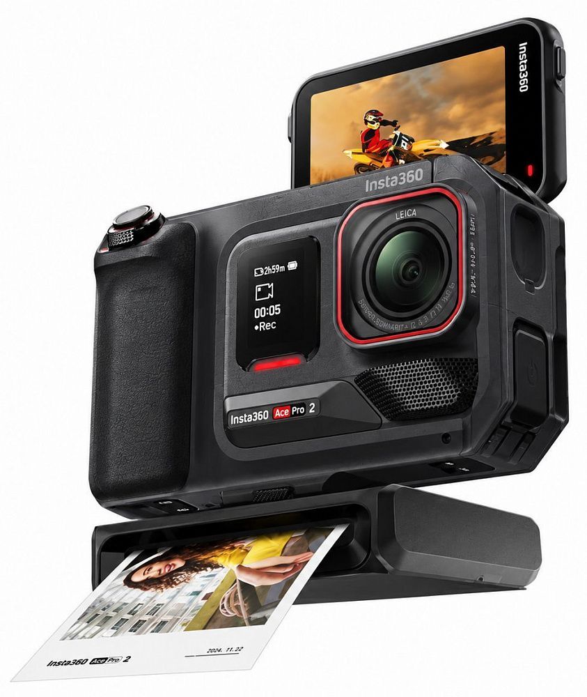Экшн-камера Insta360 Ace Pro 2 Flash Print Bundle Midnight Black