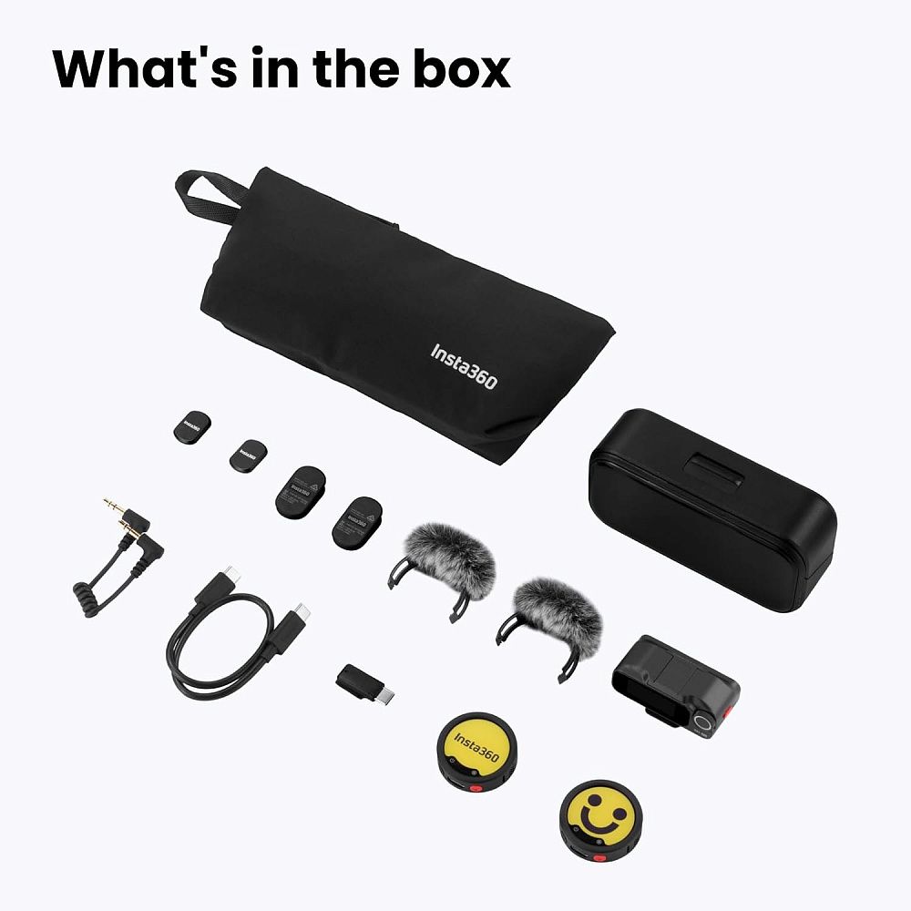 Беспроводной петличный микрофон Insta360 Mic Pro (2TX + 1RX + Charging Case)