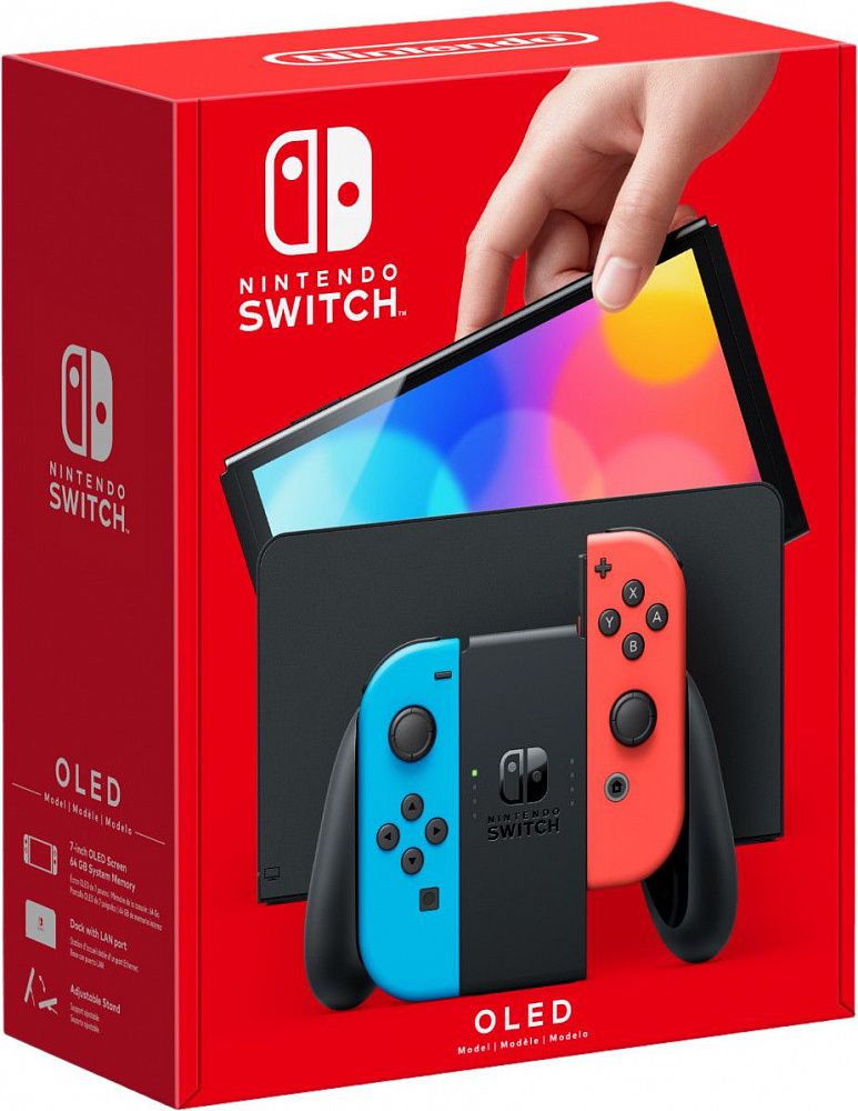 Игровая приставка Nintendo Switch OLED 64GB Neon Red / Blue
