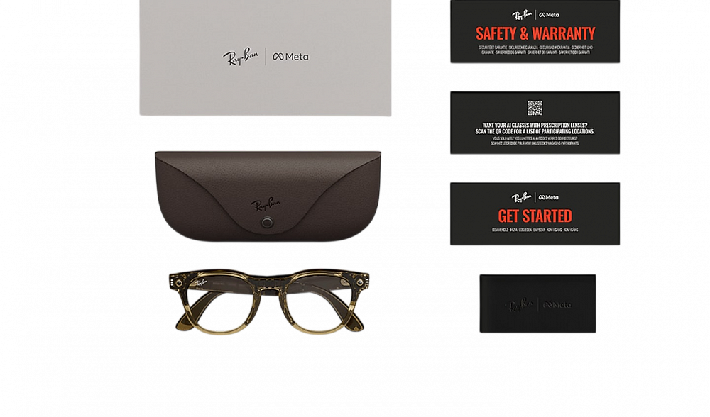 Умные очки Ray-Ban Meta Scriber Optics (Gen 2) Shiny Transparent Stone Beige / Demo Lens