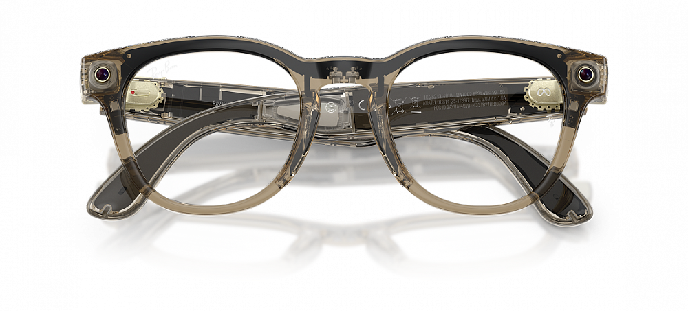 Умные очки Ray-Ban Meta Scriber Optics (Gen 2) Shiny Transparent Stone Beige / Demo Lens