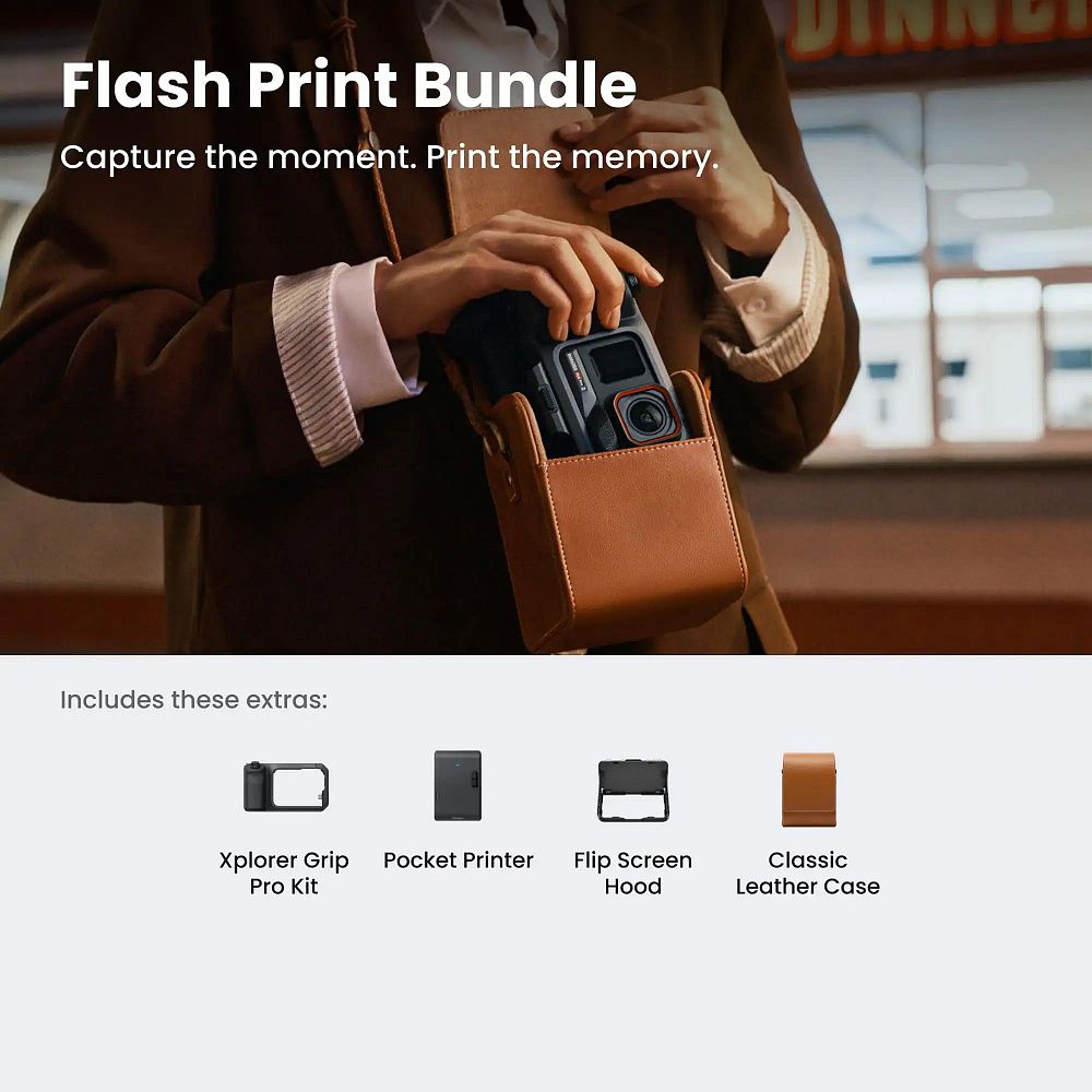 Экшн-камера Insta360 Ace Pro 2 Flash Print Bundle Midnight Black