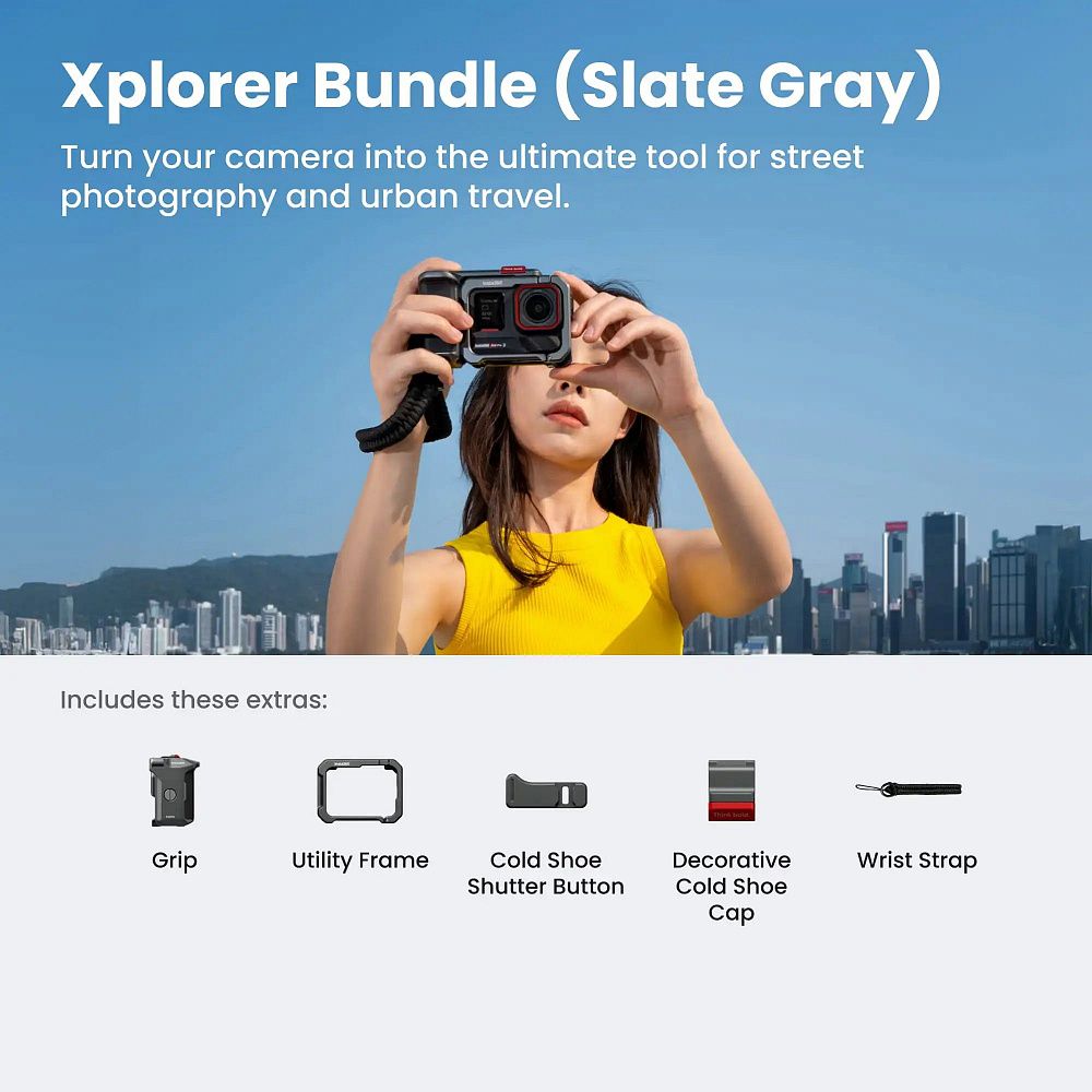 Экшн-камера Insta360 Ace Pro 2 Xplorer Bundle Midnight Black (Single Battery, Slate Gray)