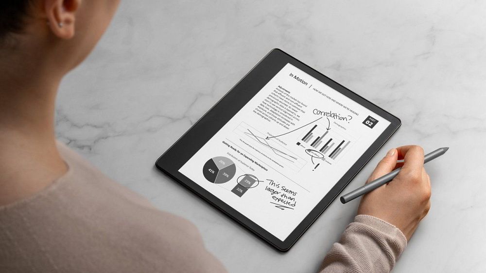 Электронная книга Amazon Kindle Scribe 64GB Wi-Fi with Premium Pen Metallic Tungsten